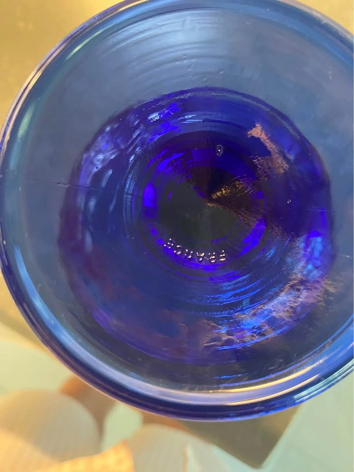 Cobalt blue glass compote - photo 2