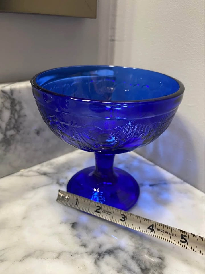 Cobalt blue glass compote - photo 4