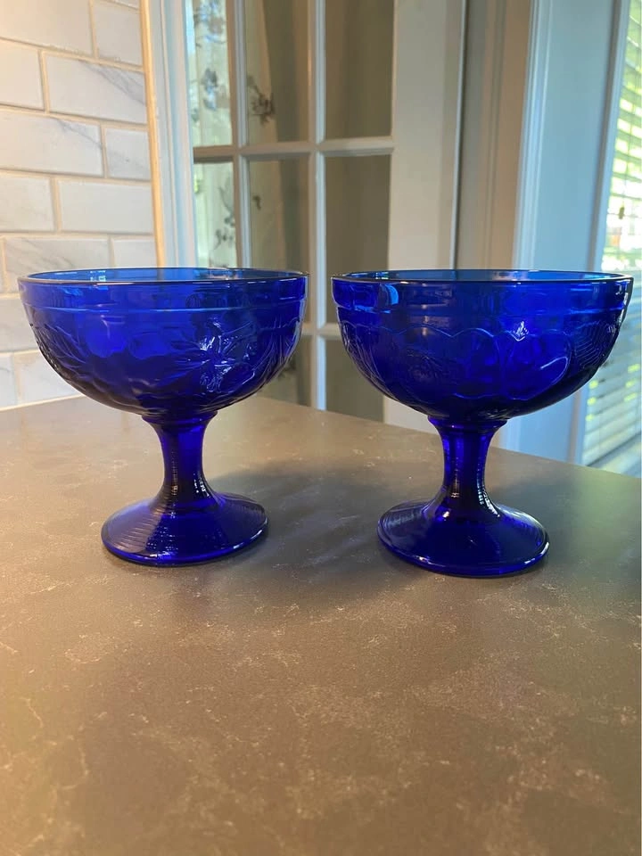 Cobalt blue glass compote - photo 5