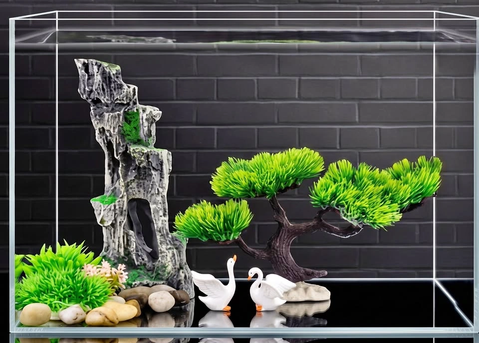 Complete Fish Tank Decorations Set Aquarium Aquascaping Kit