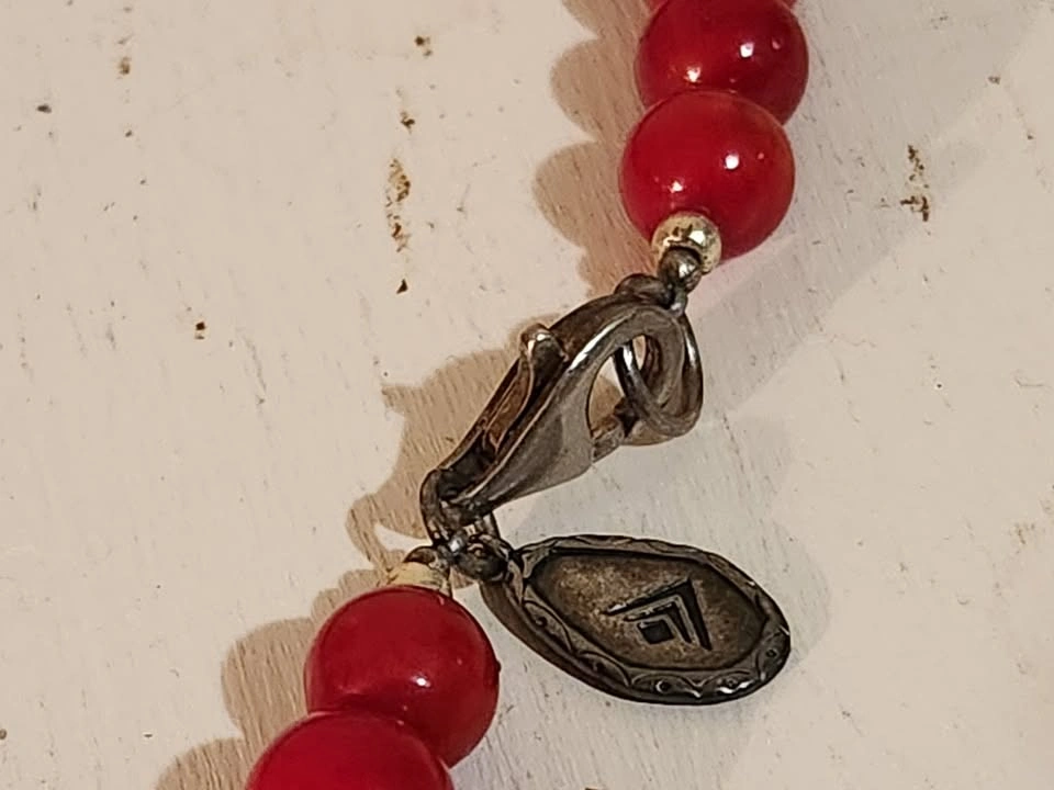 Silpada Coral Bead Sterling Silver Necklace 20 Inch - photo 5