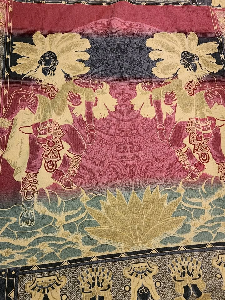 Large Aztec Scene Blanket or Wall Hanging - photo 4