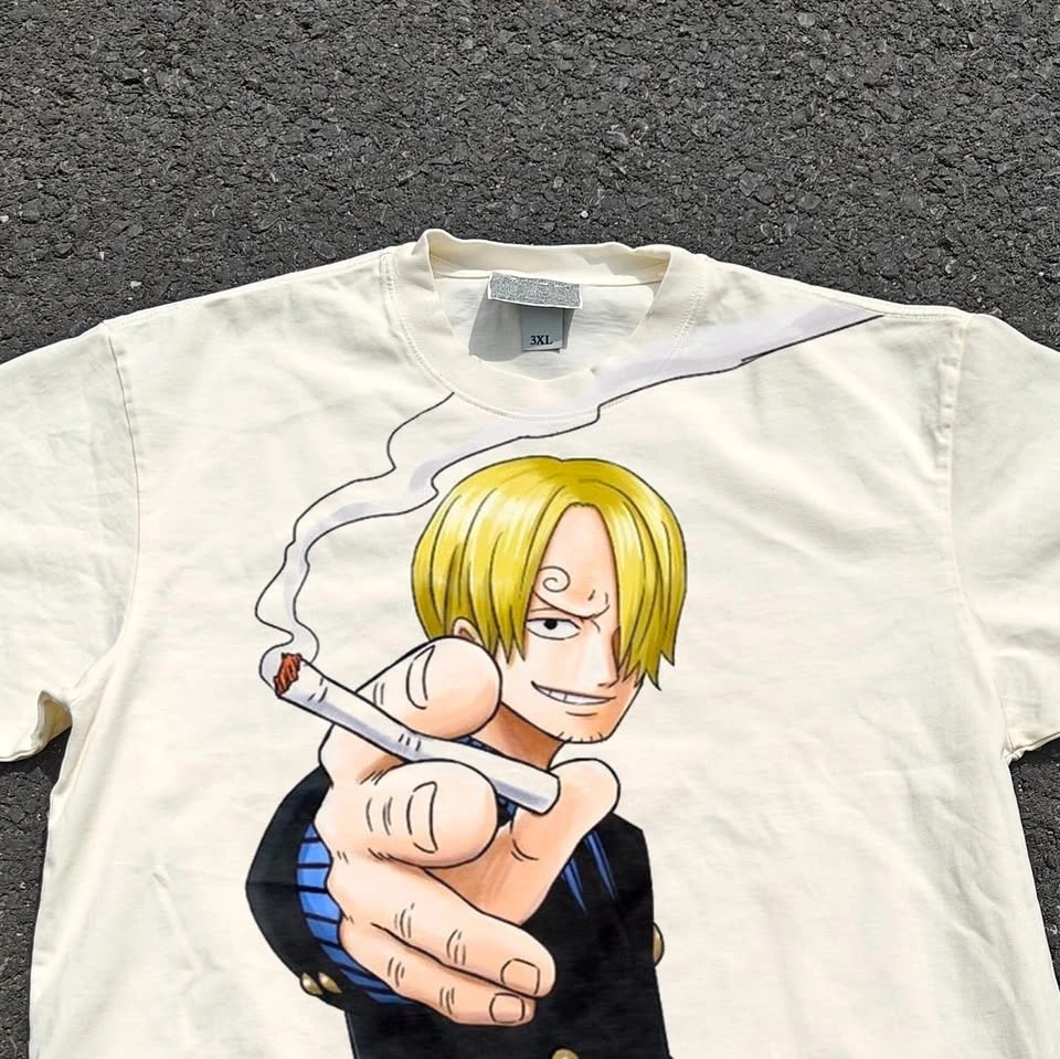 XL Oversized One Piece Sanji Vintage Washed Heavy Cotton Tee - photo 2