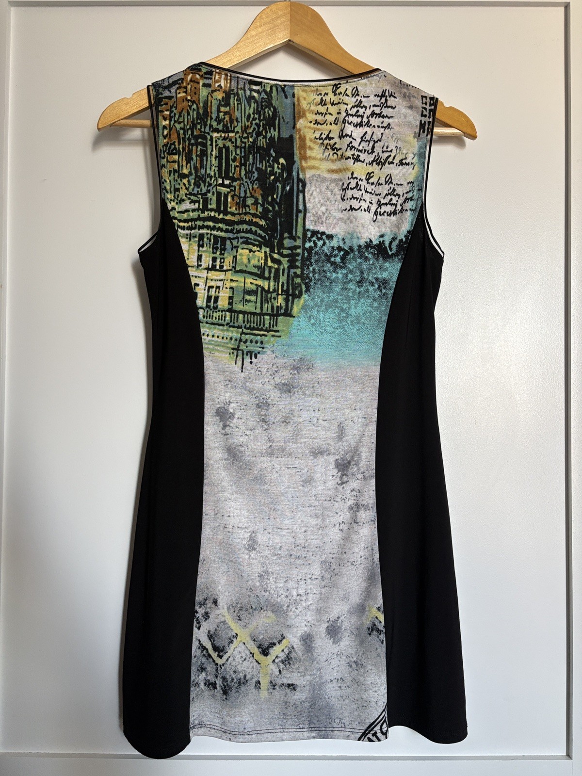 Libra Artsy Graphic Travel Print Sleeveless Tunic Mini Dress Siz - photo 2
