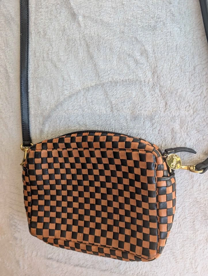Clare V. Los Angeles Checker leather tan black bag - photo 2