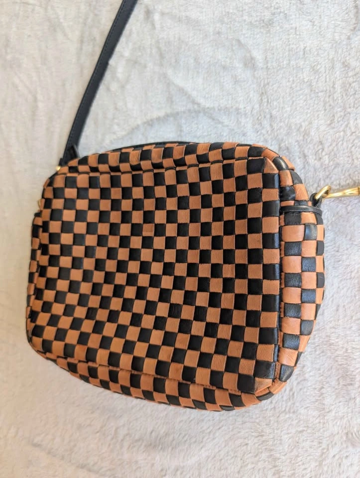 Clare V. Los Angeles Checker leather tan black bag - photo 4