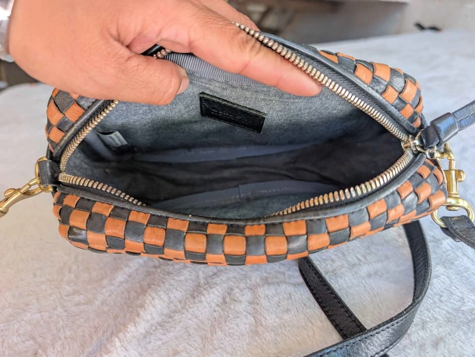 Clare V. Los Angeles Checker leather tan black bag - photo 5