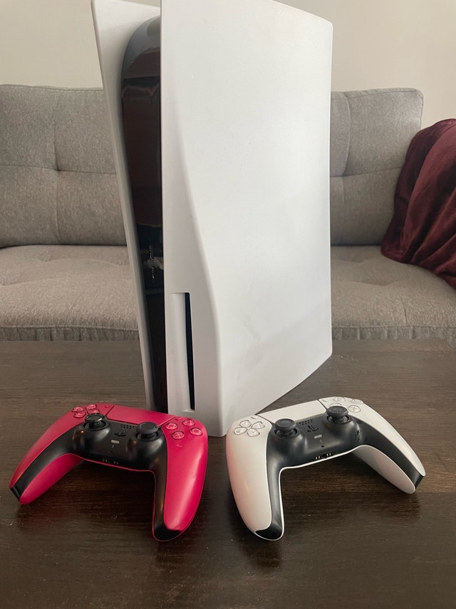 PS5 Disc Edition with two controllers