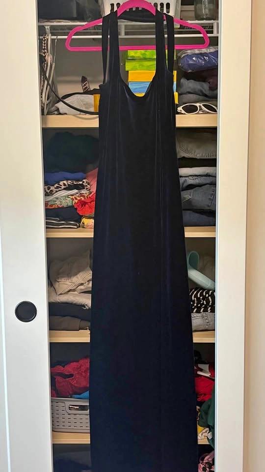 Elegant Velvet Navy Dress