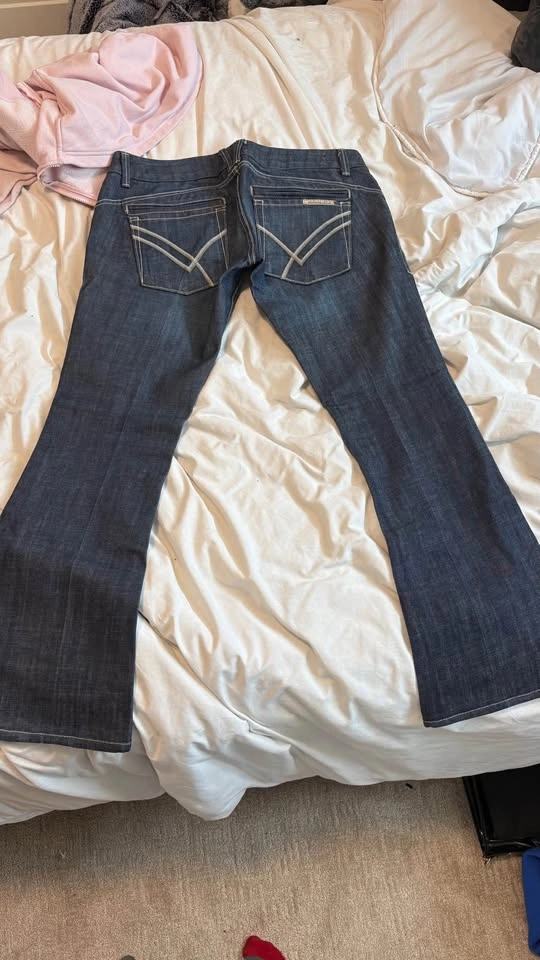 Blue Ultra Low Flare Jeans - photo 4