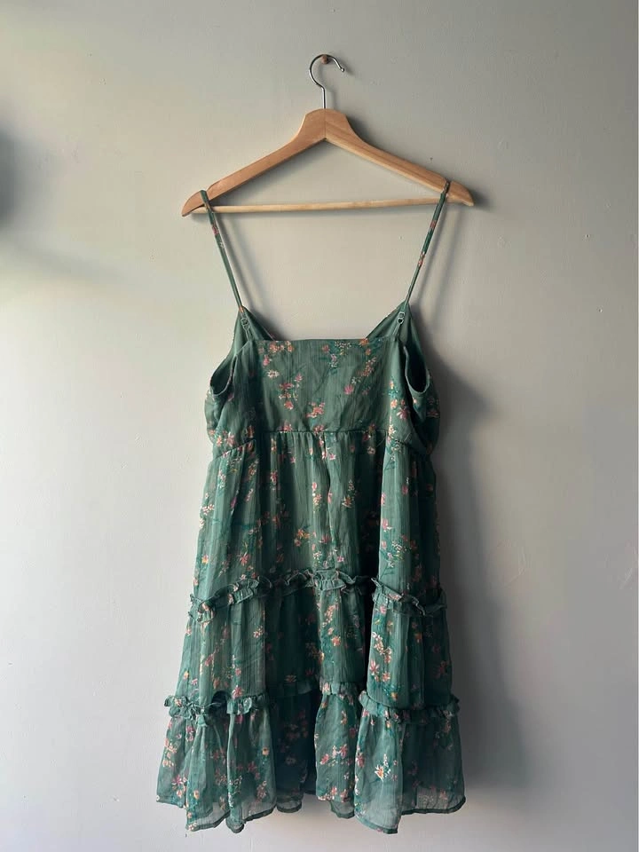Vero Moda Designer Green Floral Summer Sundress Size Medium - photo 2