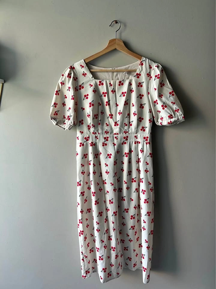 Vintage Risque Clothing Cherry Print Dress Size Small
