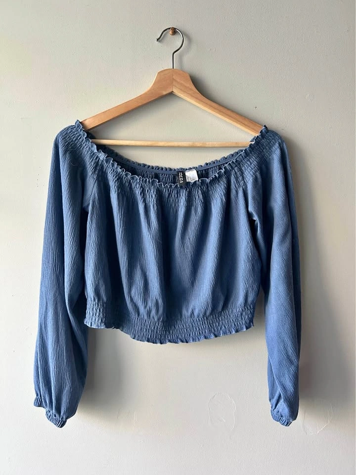 H&M Blue Blouse Top Size Small