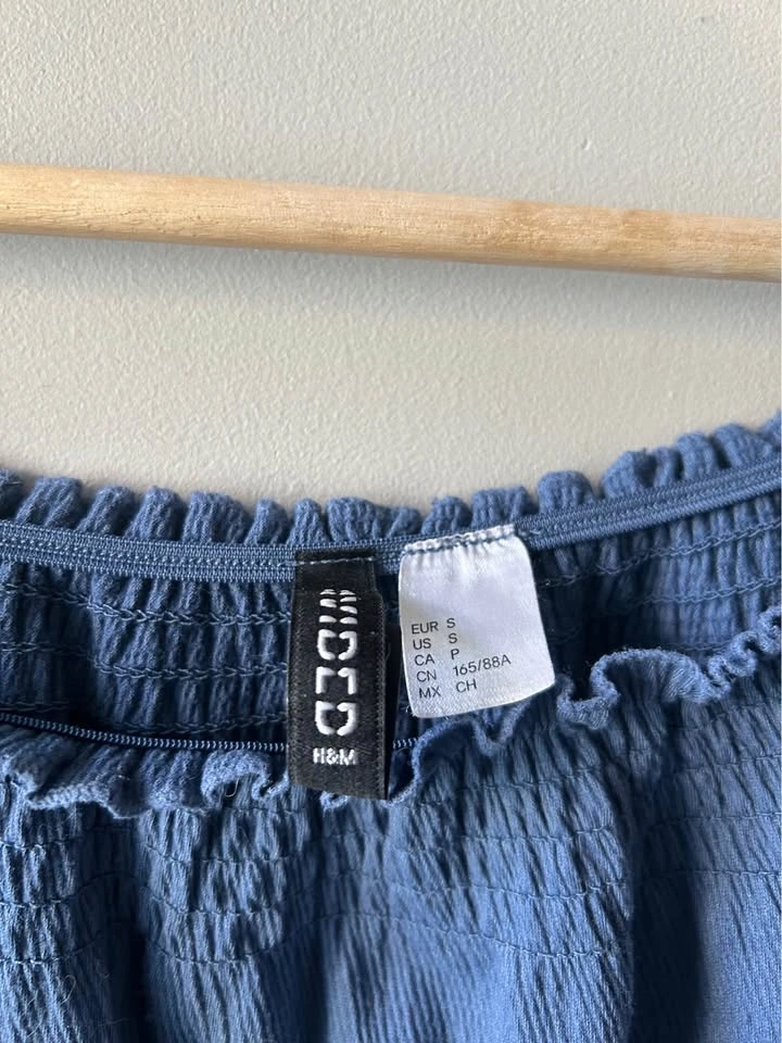 H&M Blue Blouse Top Size Small - photo 3