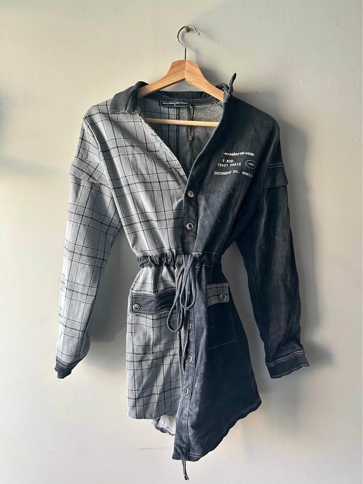 Manière De Voir Designer Asymmetric Plaid Dress