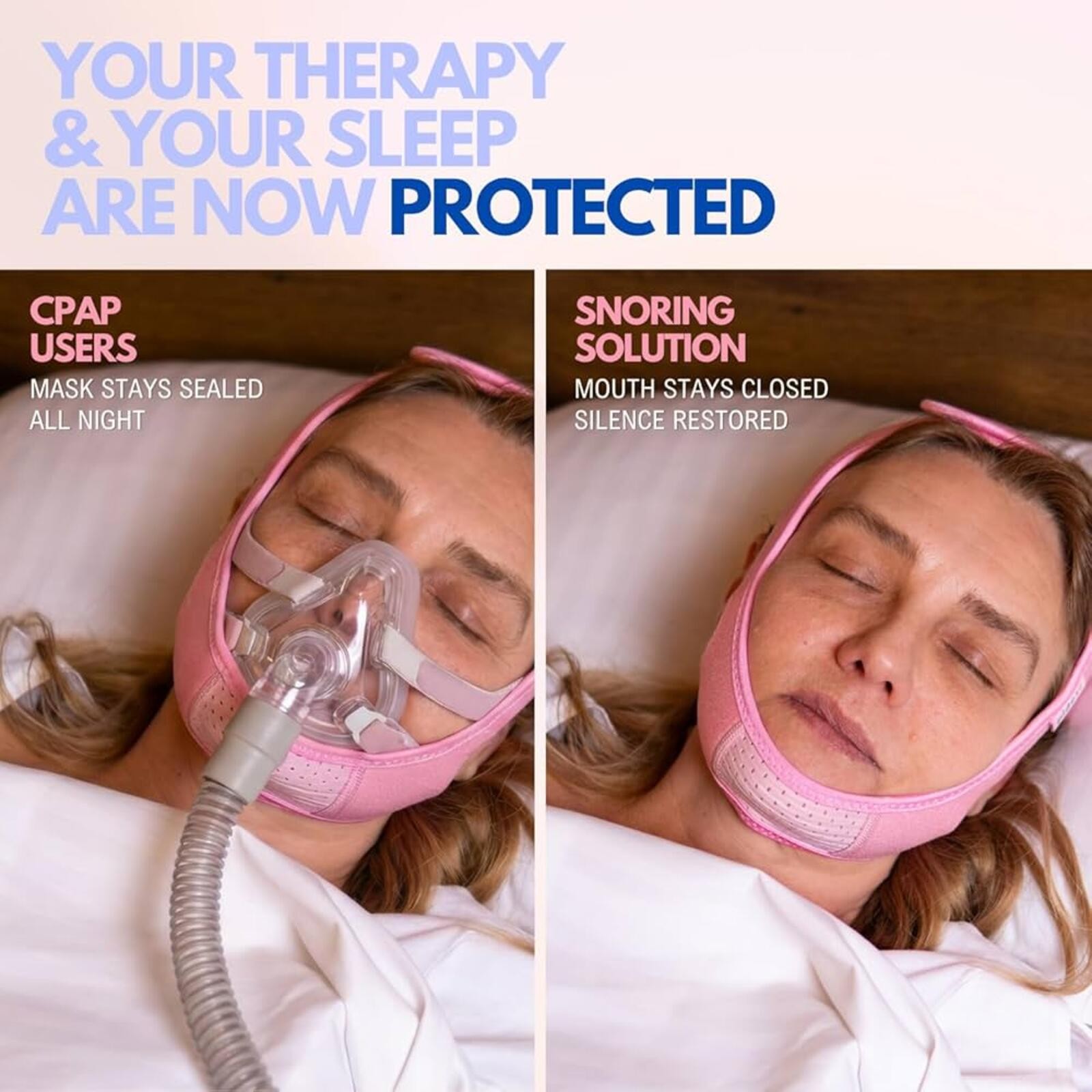 Pidoti Chin Strap Sleep Support Mouth Closure Strap Pink L-XL - photo 2
