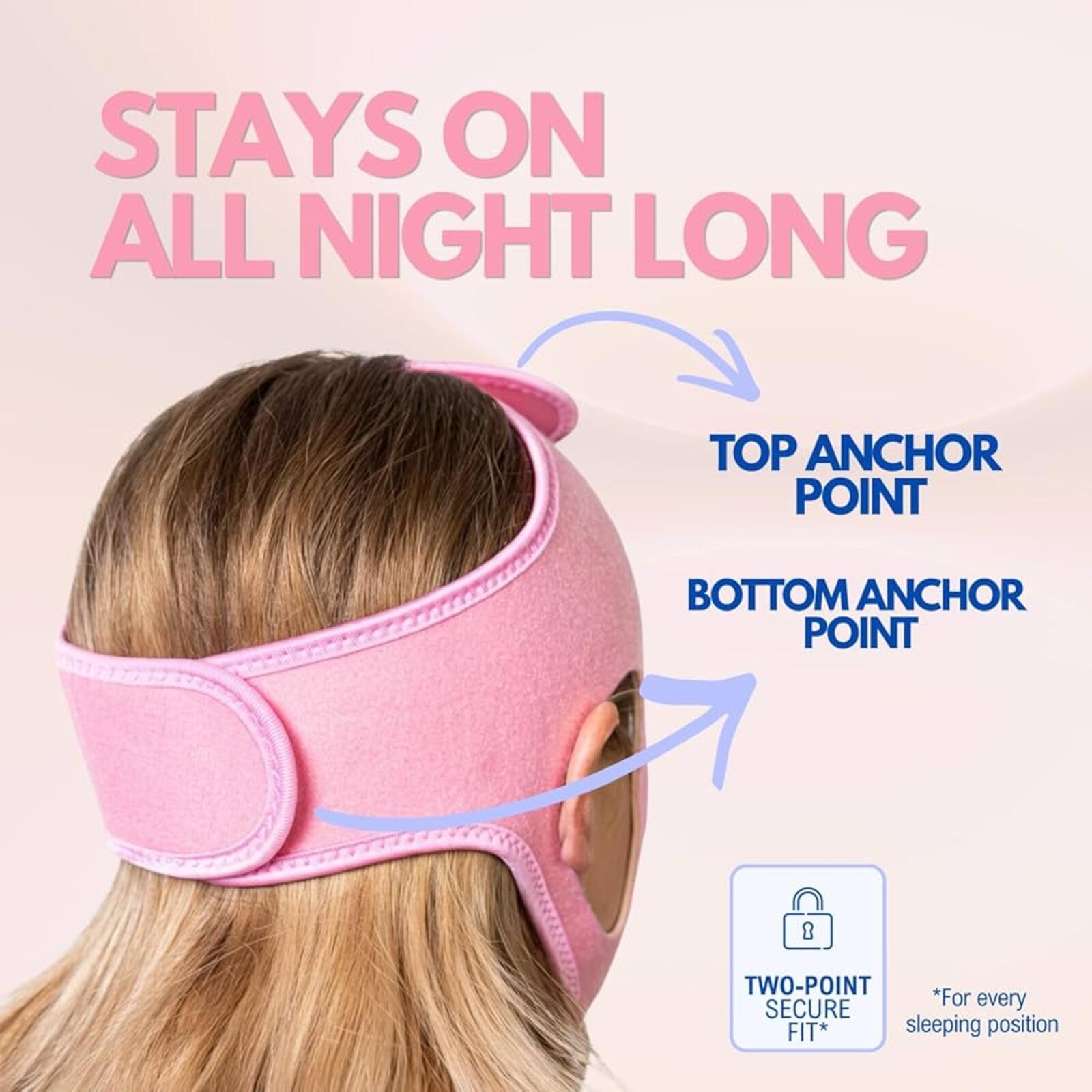 Pidoti Chin Strap Sleep Support Mouth Closure Strap Pink L-XL - photo 3