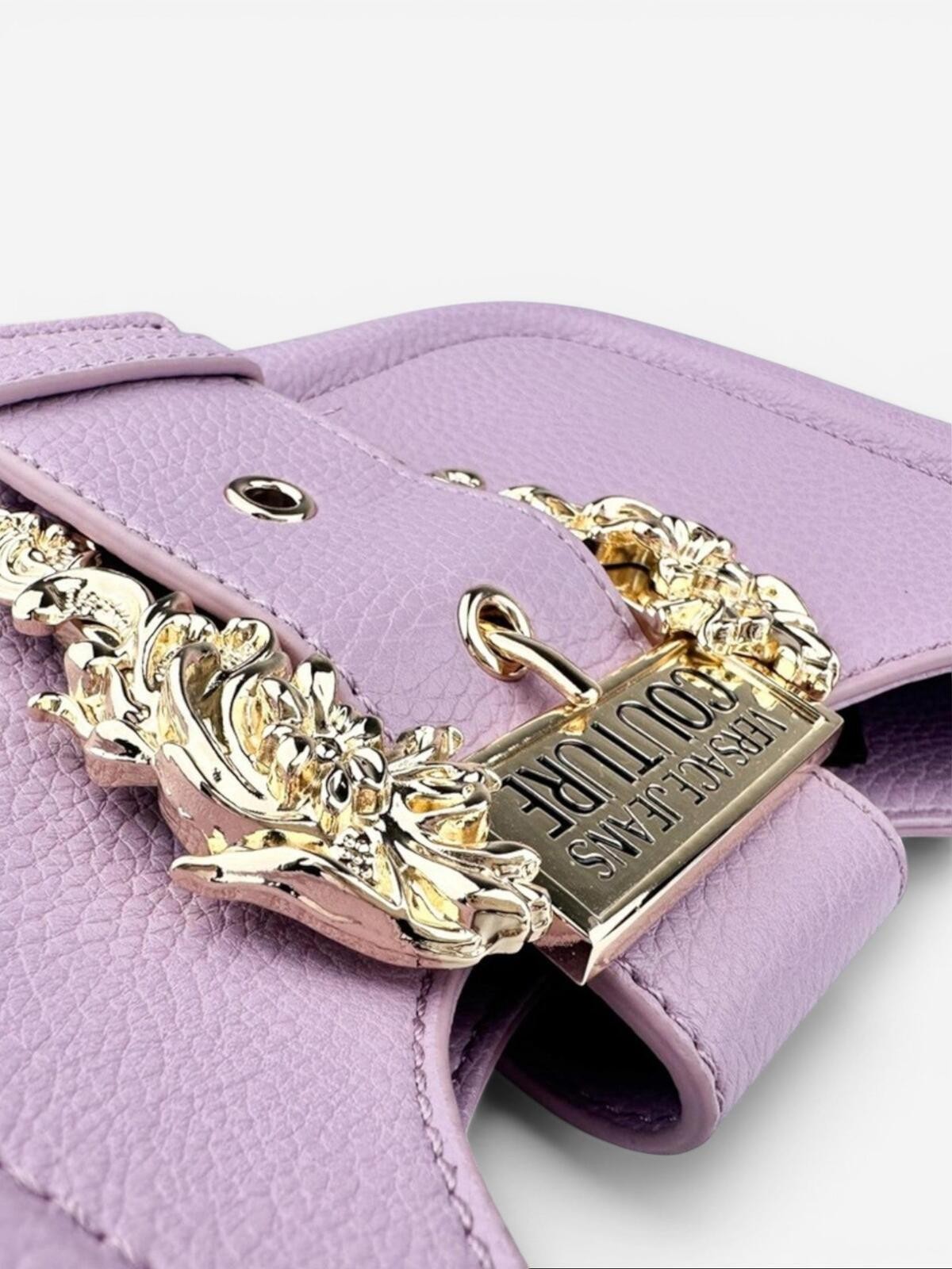 Versace Jeans Couture Lilac Shoulder Bag | Gold Buckle Chain Str - photo 3
