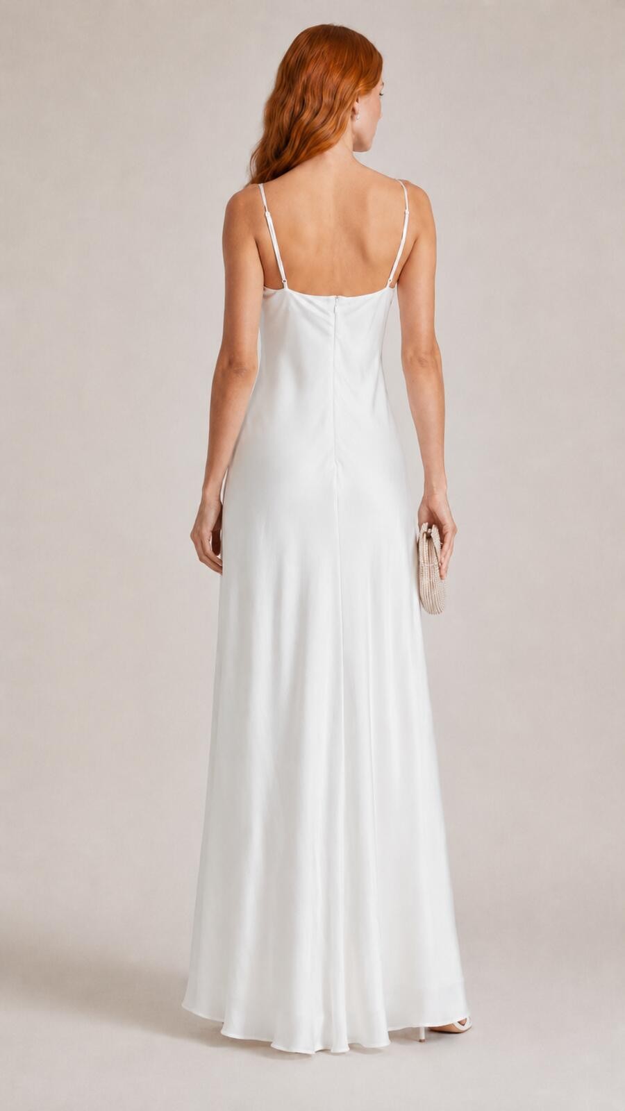 Simkhai Finley Satin-Crepe Draped Cowl Gown White US 6 | NWT - photo 2