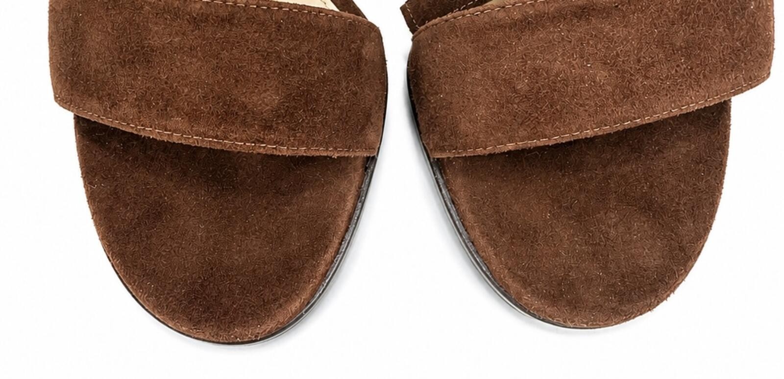 Gianvito Rossi Geri Fringe Suede Sandals Chocolate Brown EU 36 - photo 4