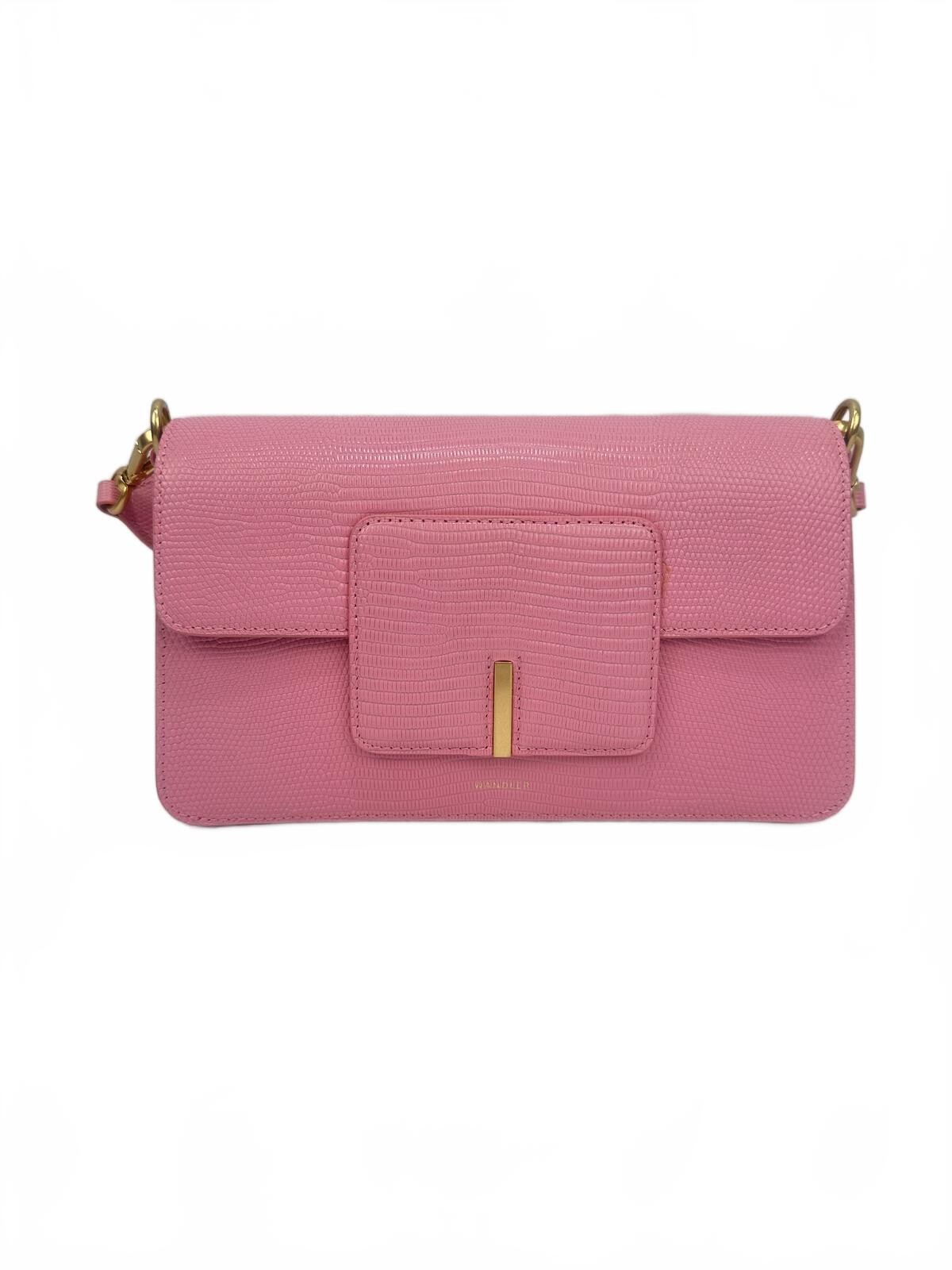Wandler Georgia Pink Lizard-Embossed Leather Shoulder Bag | NWT - photo 2