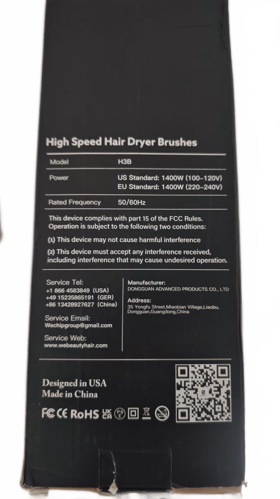 Webeauty 2-in-1 High Speed Hair Dryer Brush H3B 110,000 RPM - photo 3