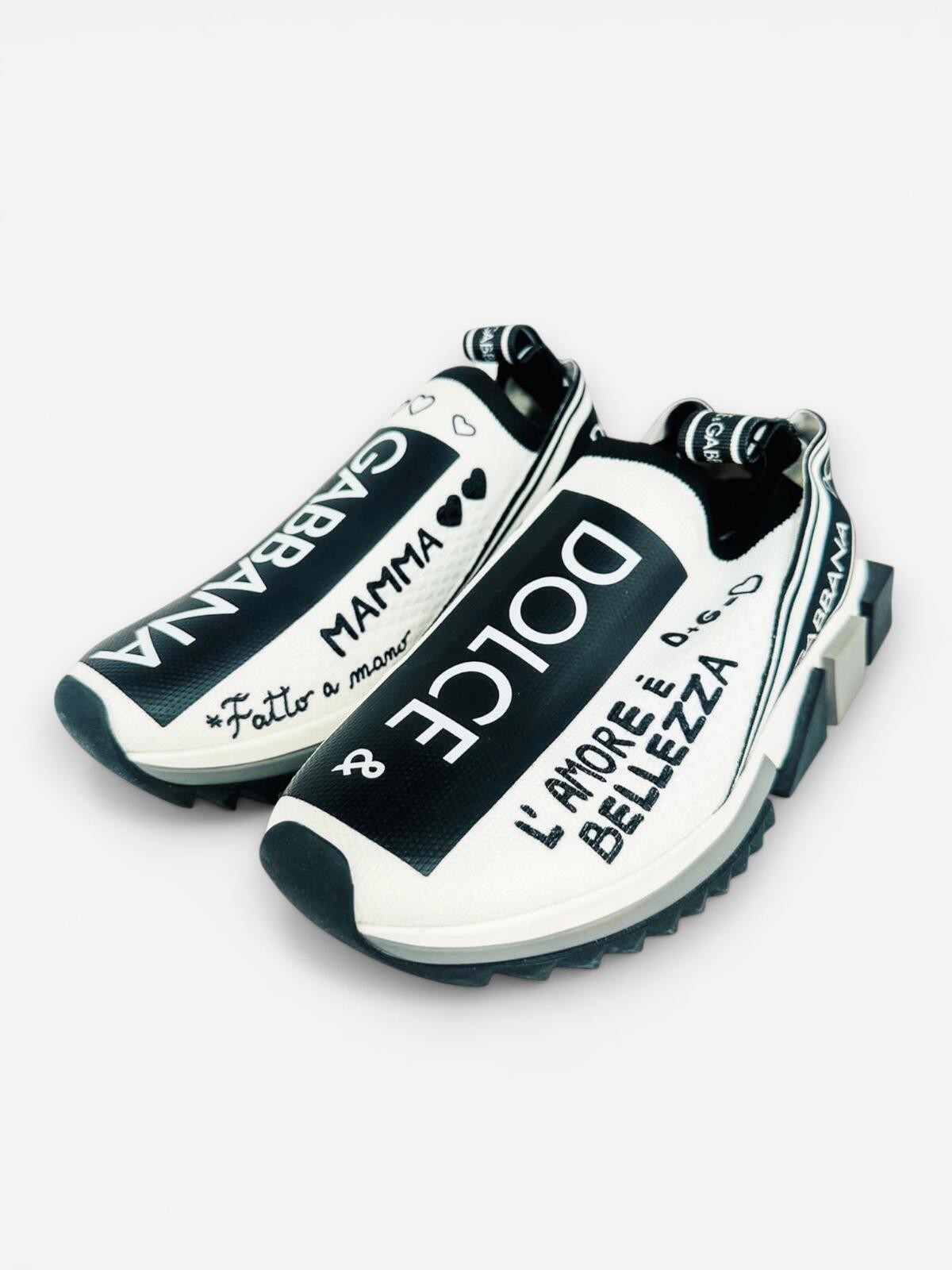 Dolce & Gabbana Sorrento Graffiti Slip-On Sneaker White Black EU - photo 3