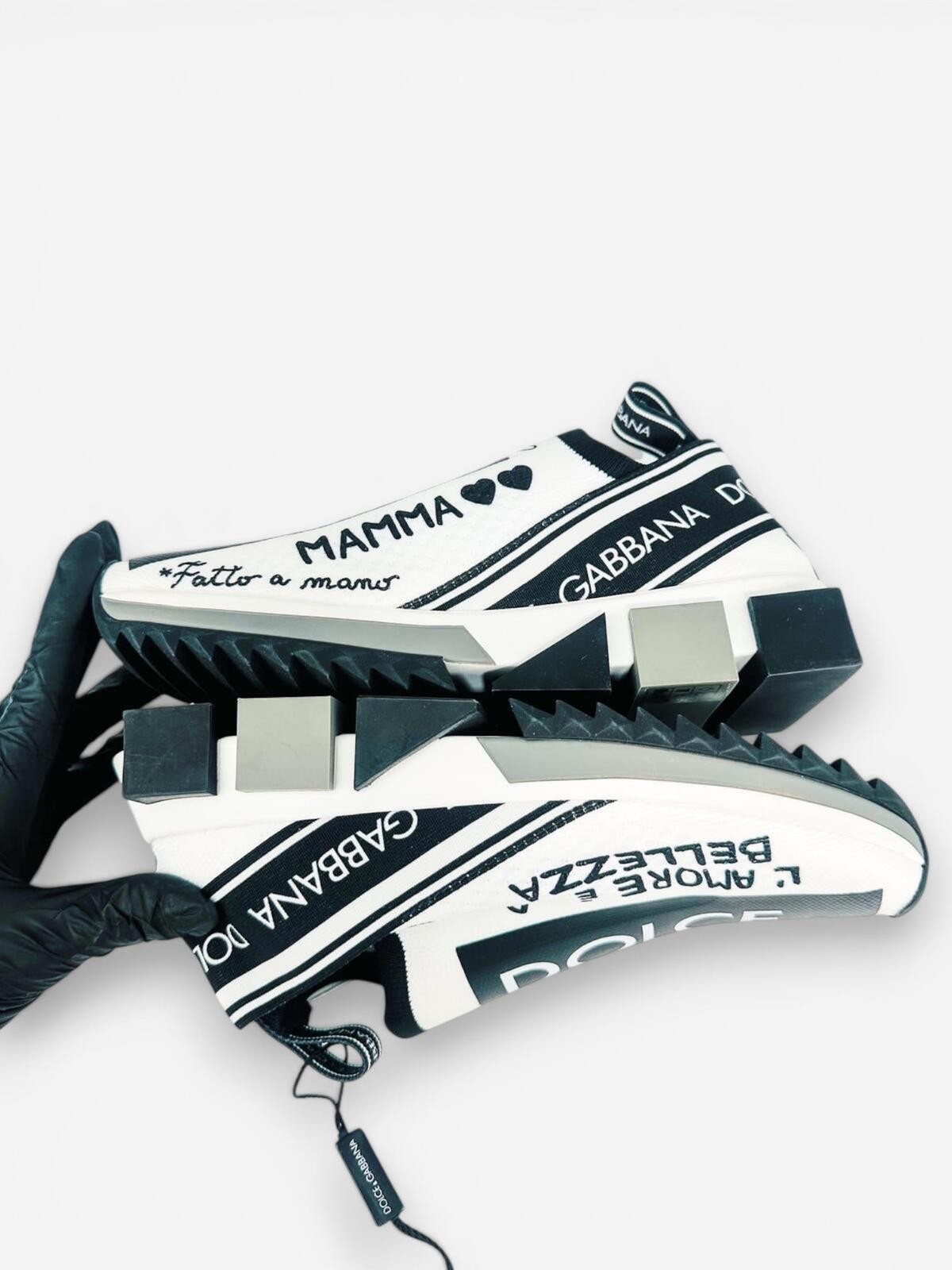 Dolce & Gabbana Sorrento Graffiti Slip-On Sneaker White Black EU - photo 5