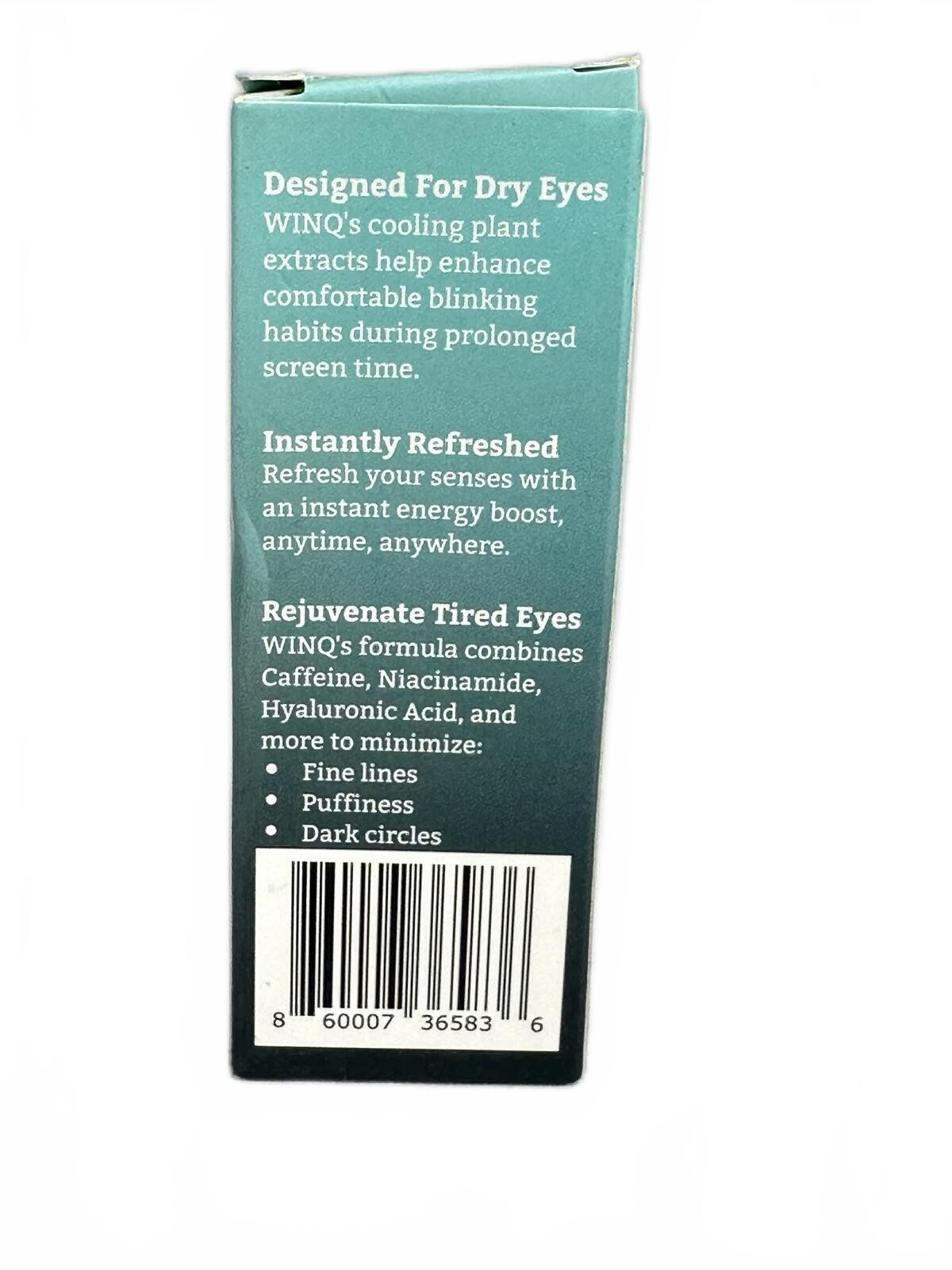 WINQ TearRestore Eyelid Serum 10ml Caffeine Eye Roller NIB - photo 2