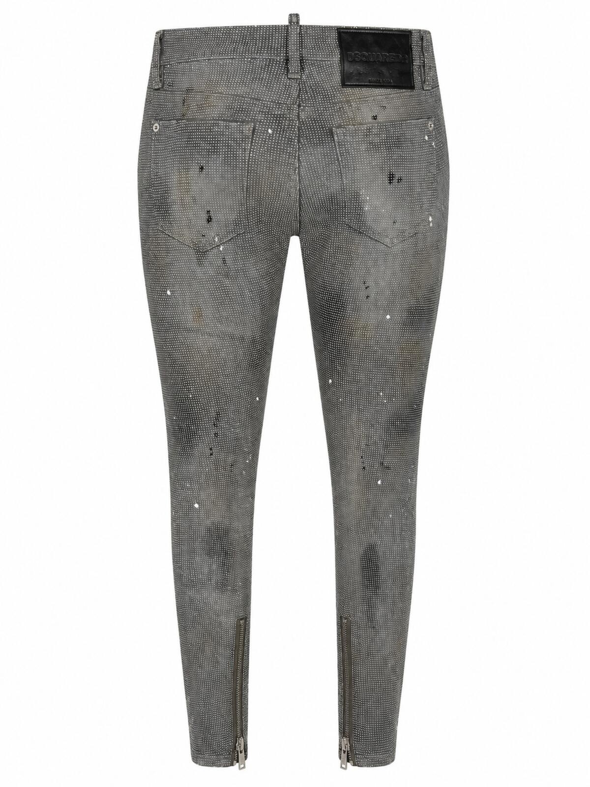 Dsquared2 Medium Waist Skinny Jean Crystal Embellished Grey IT38 - photo 2