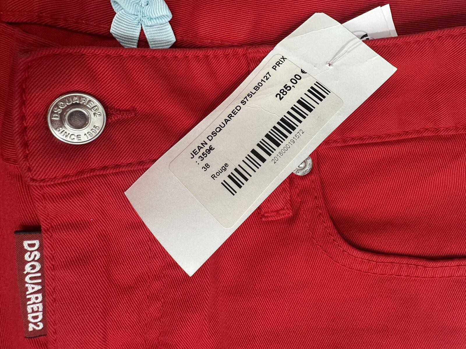 Dsquared2 Medium Waist Cropped Twiggy Women Jean Red IT38 NWT - photo 5