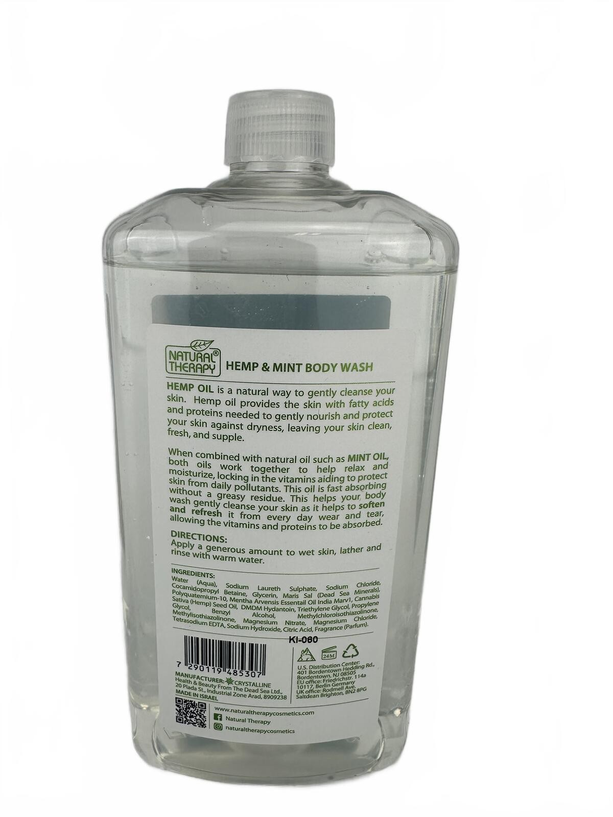 Natural Therapy Hemp + Mint Body Wash 1000ml Lot of 2 w/ Pumps N - photo 3