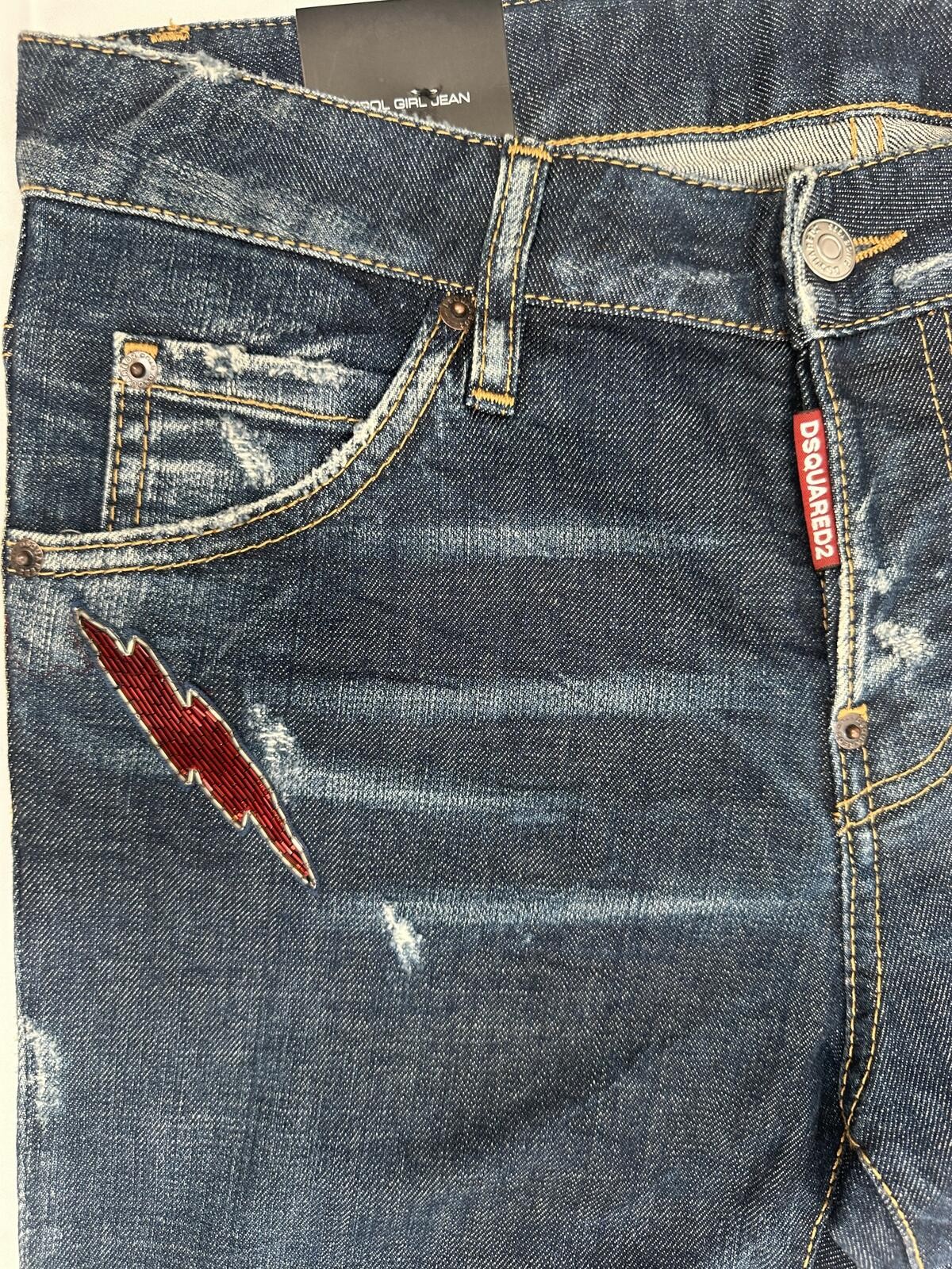 Dsquared2 Cool Girl Jean Embroidered Lightning Bolt IT38 - photo 4