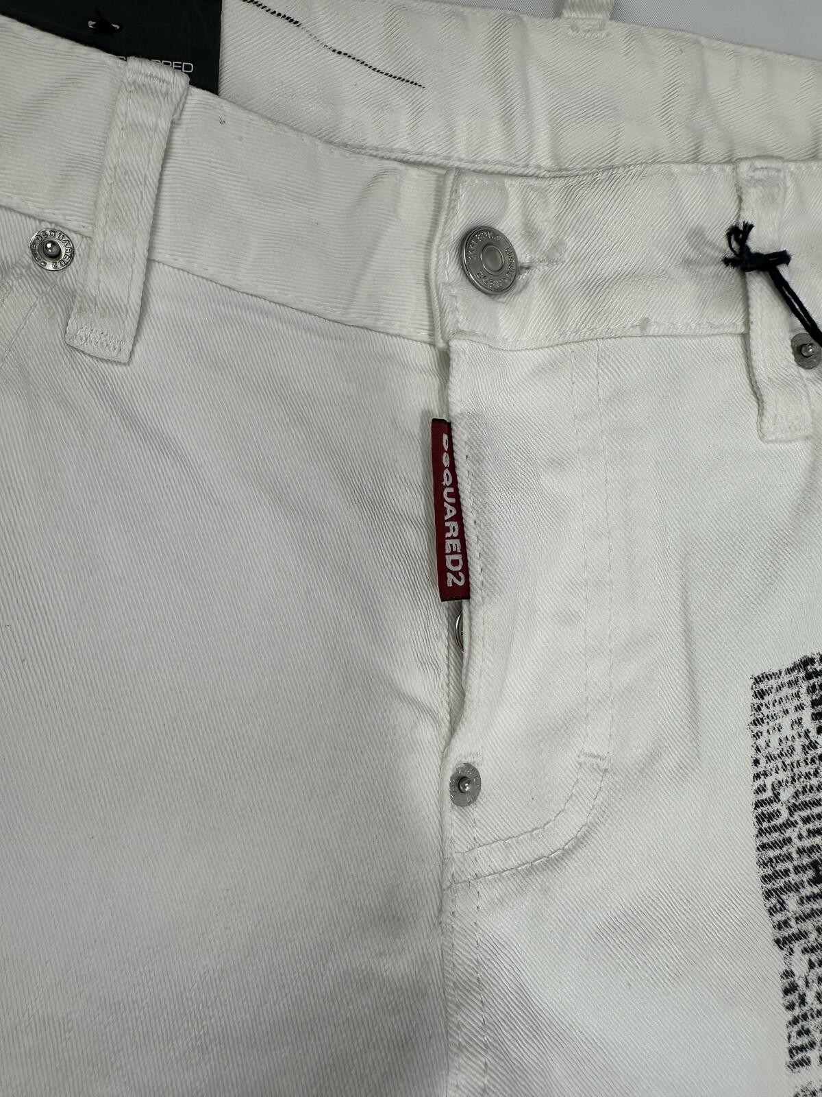 Dsquared2 Cool Girl Cropped Jeans White Graphic Print IT 38 W32 - photo 4