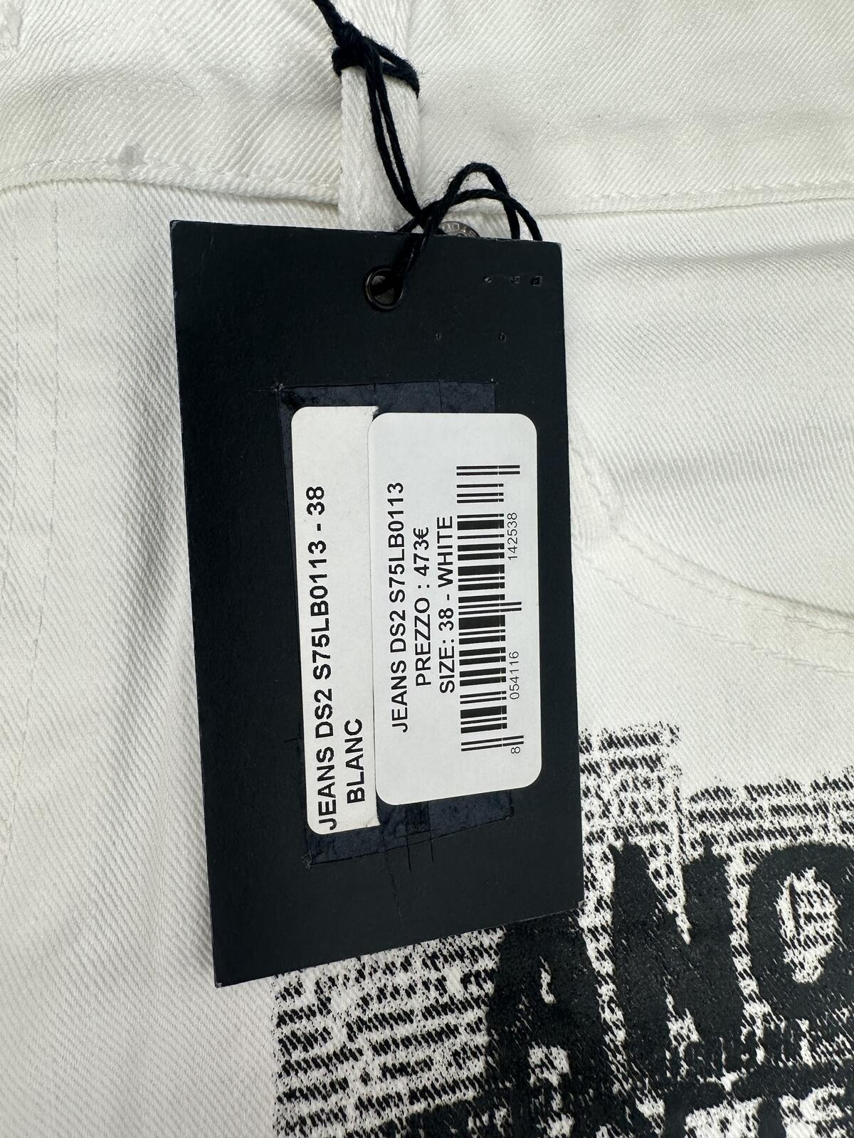 Dsquared2 Cool Girl Cropped Jeans White Graphic Print IT 38 W32 - photo 5