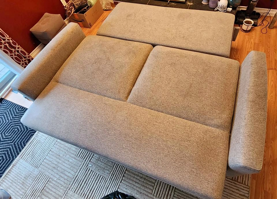 Fabric Sleeper Sofa. convertible to bed.