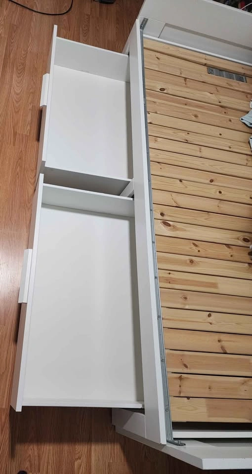 Ikea sofa / bed frame with 2 drawers, white - photo 3