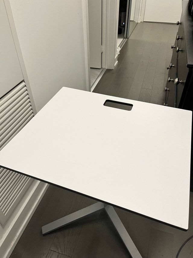 Modern Folding Table / Compact Work Desk – White Top