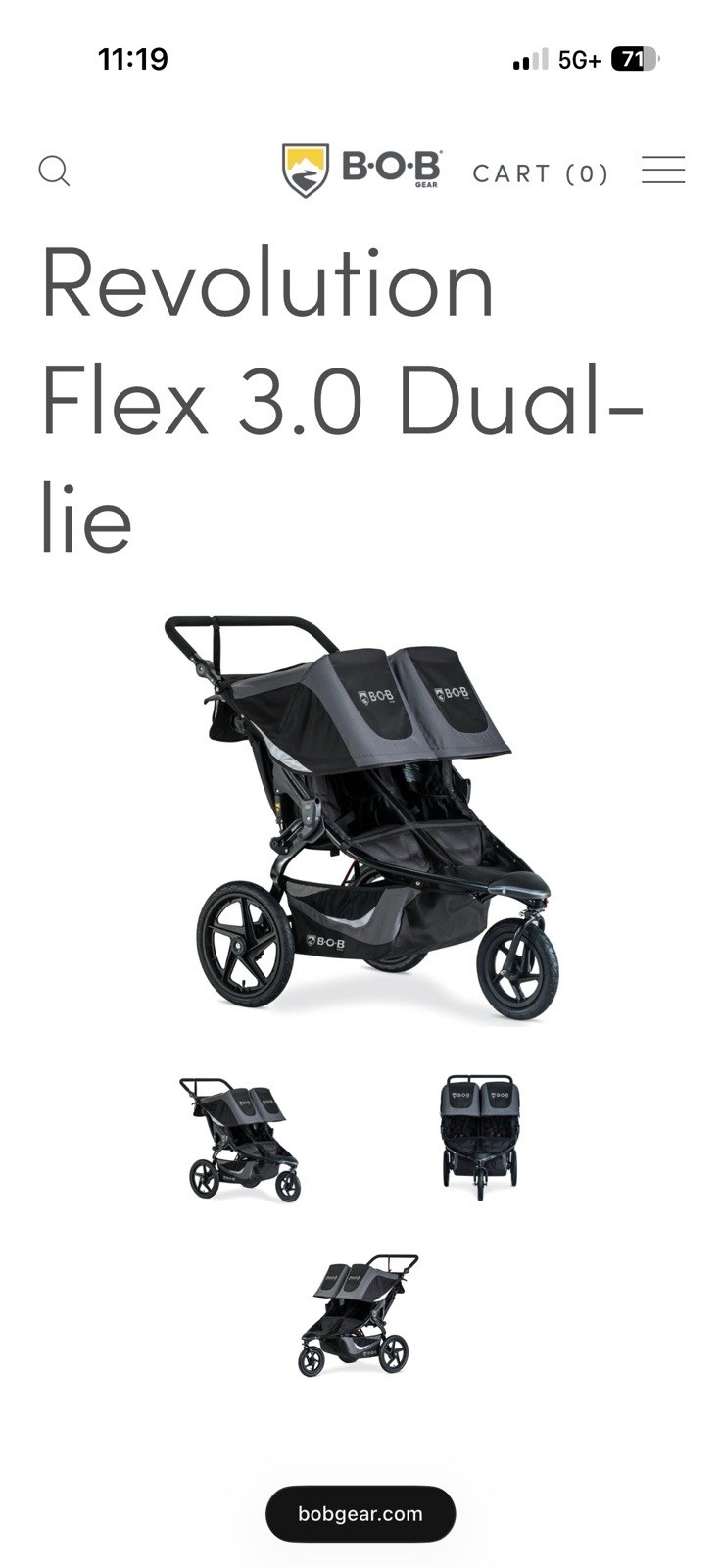 New BOB Revolution Flex 3.0 Duallie Jogging Stroller