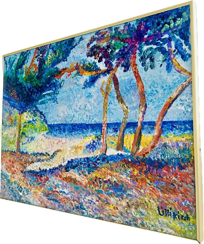 New 24"x18" Framed Acrylic Painting Signed Lilli Kirsh