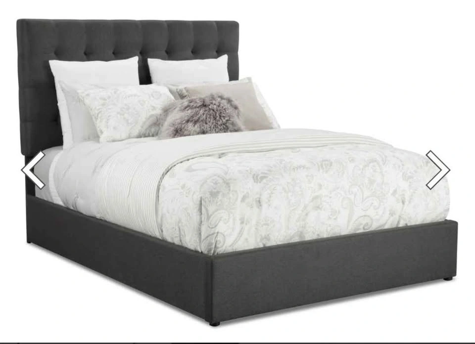 Queen Storage Bed with Lift-Up Storage – Grey Upholstered - photo 4