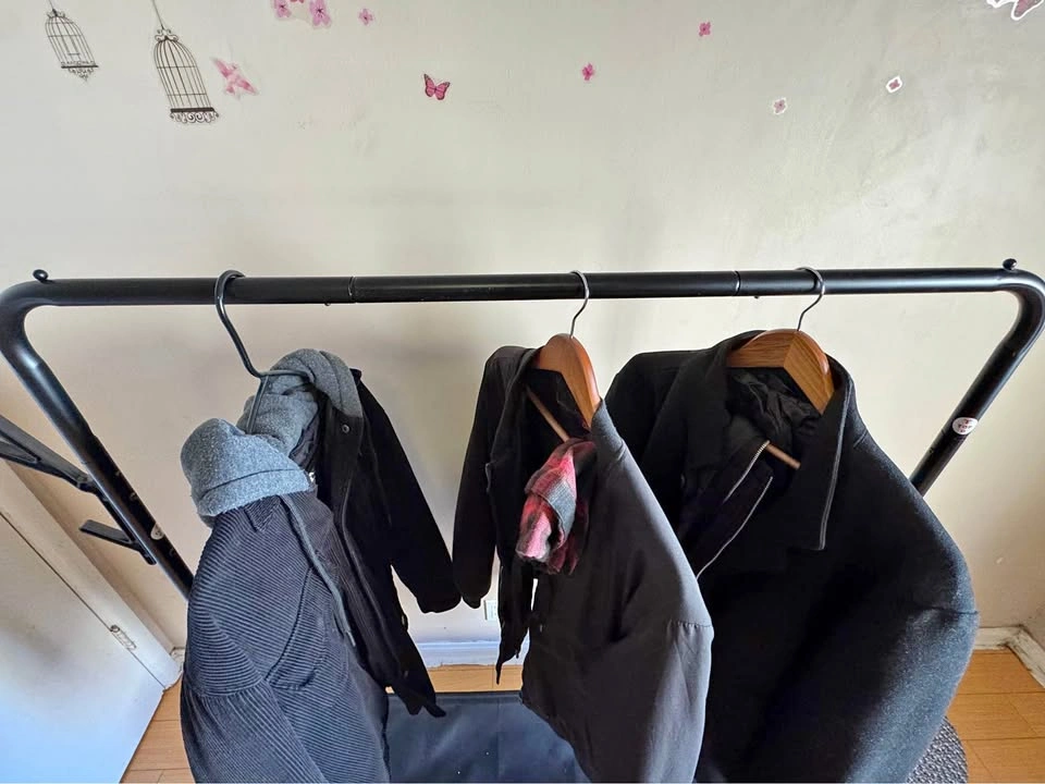 2 Garment racks with storage shelves - NEEDS GONE ASAP!
