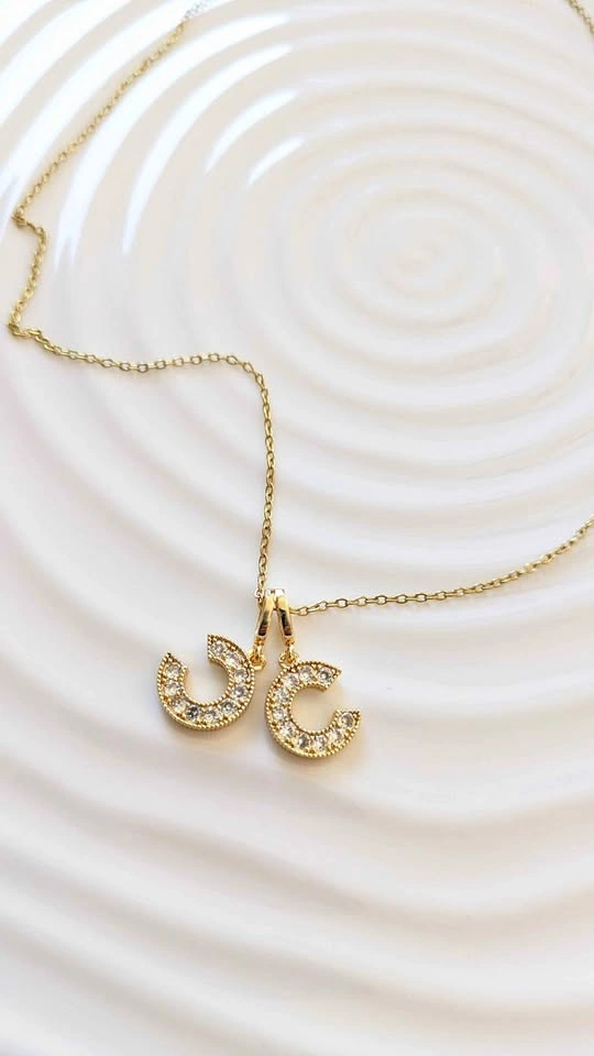 Brand New Double C Letter 18k Gold Plated Necklace