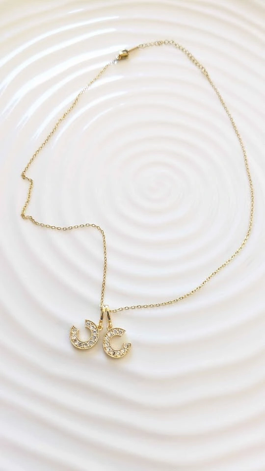 Brand New Double C Letter 18k Gold Plated Necklace - photo 2