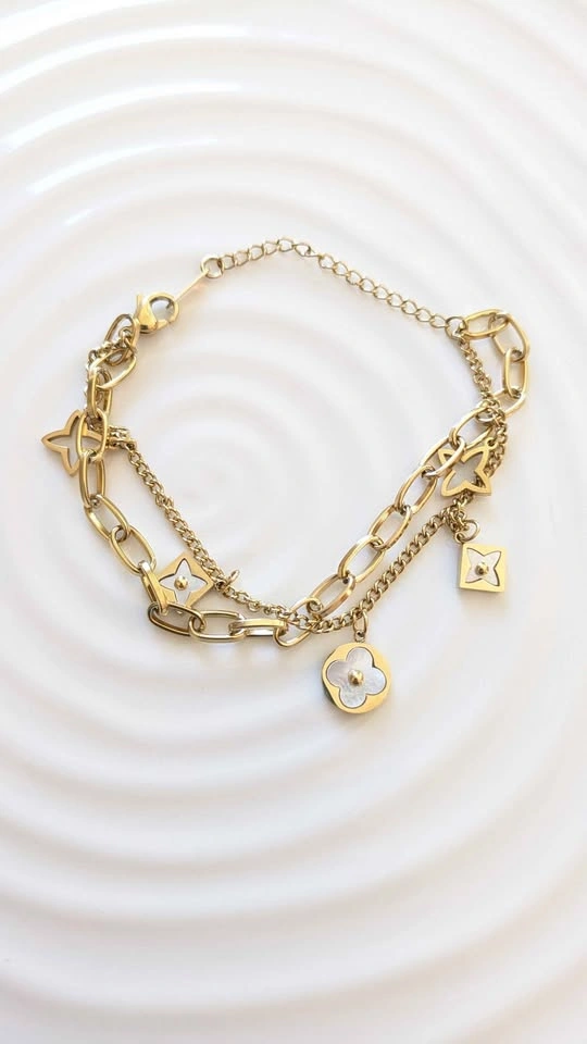 Brand New 18k Gold Plated Waterproof Monogram Bracelet - photo 3