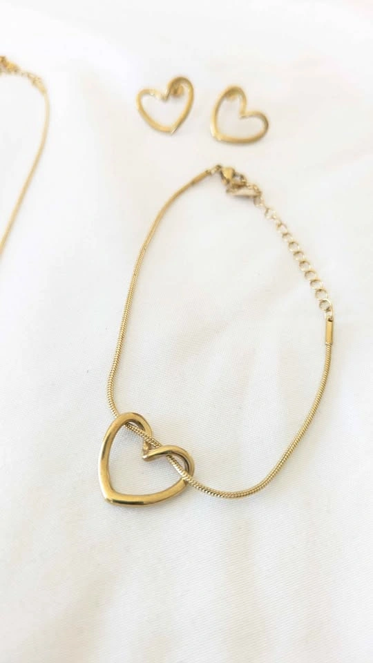 Tarnish-free/Hypoallergenic 18k gold plated 4-piece jewelry set - photo 4