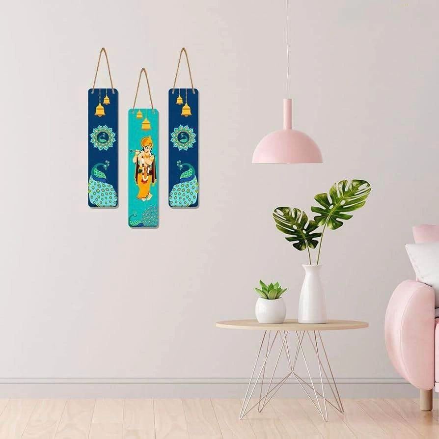 A set of Three Krishna Wall Hangings - photo 2