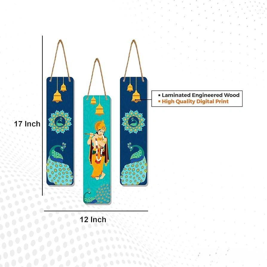 A set of Three Krishna Wall Hangings - photo 4