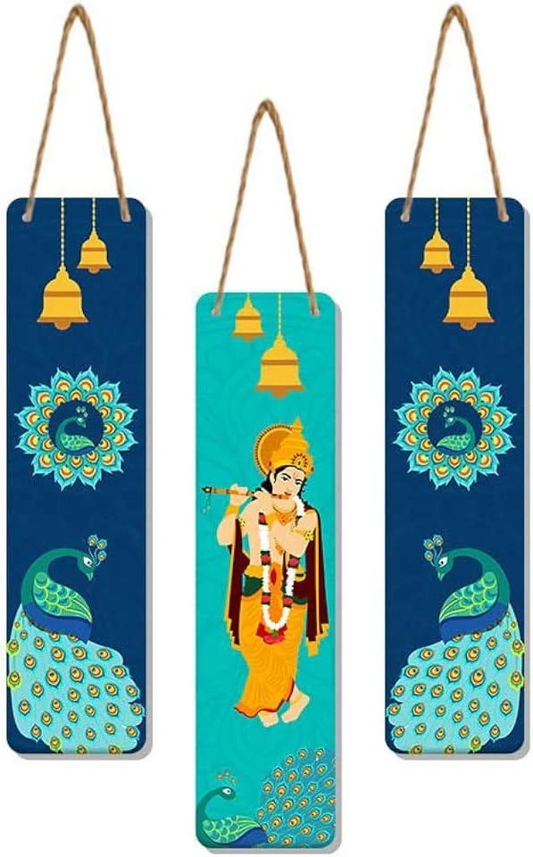 A set of Three Krishna Wall Hangings - photo 5