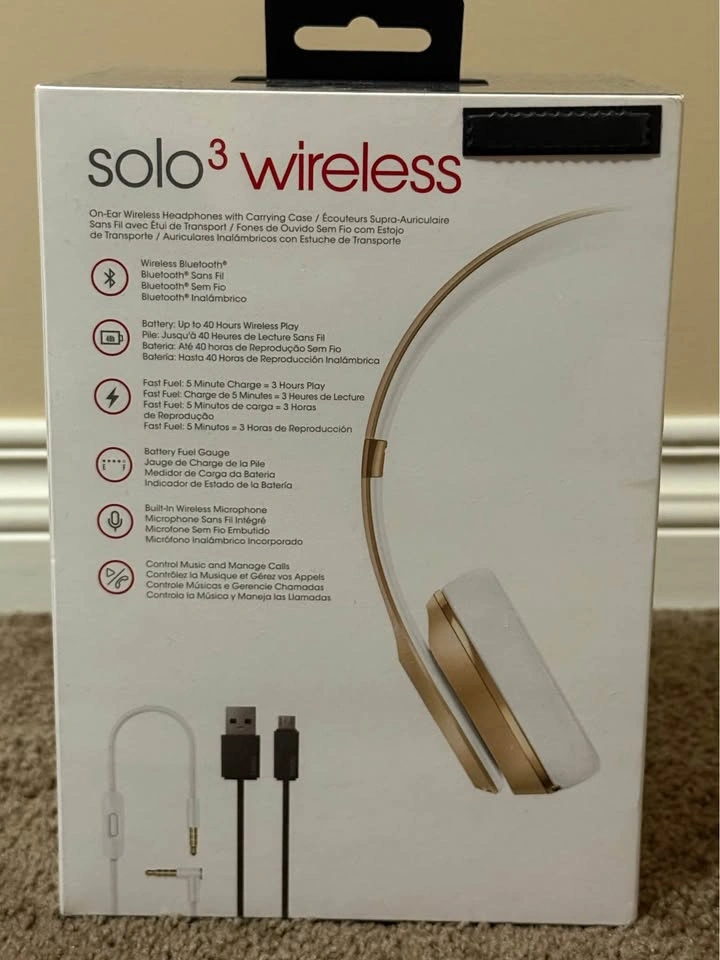 Beats Solo 3 Wireless Gold Headphones - photo 2